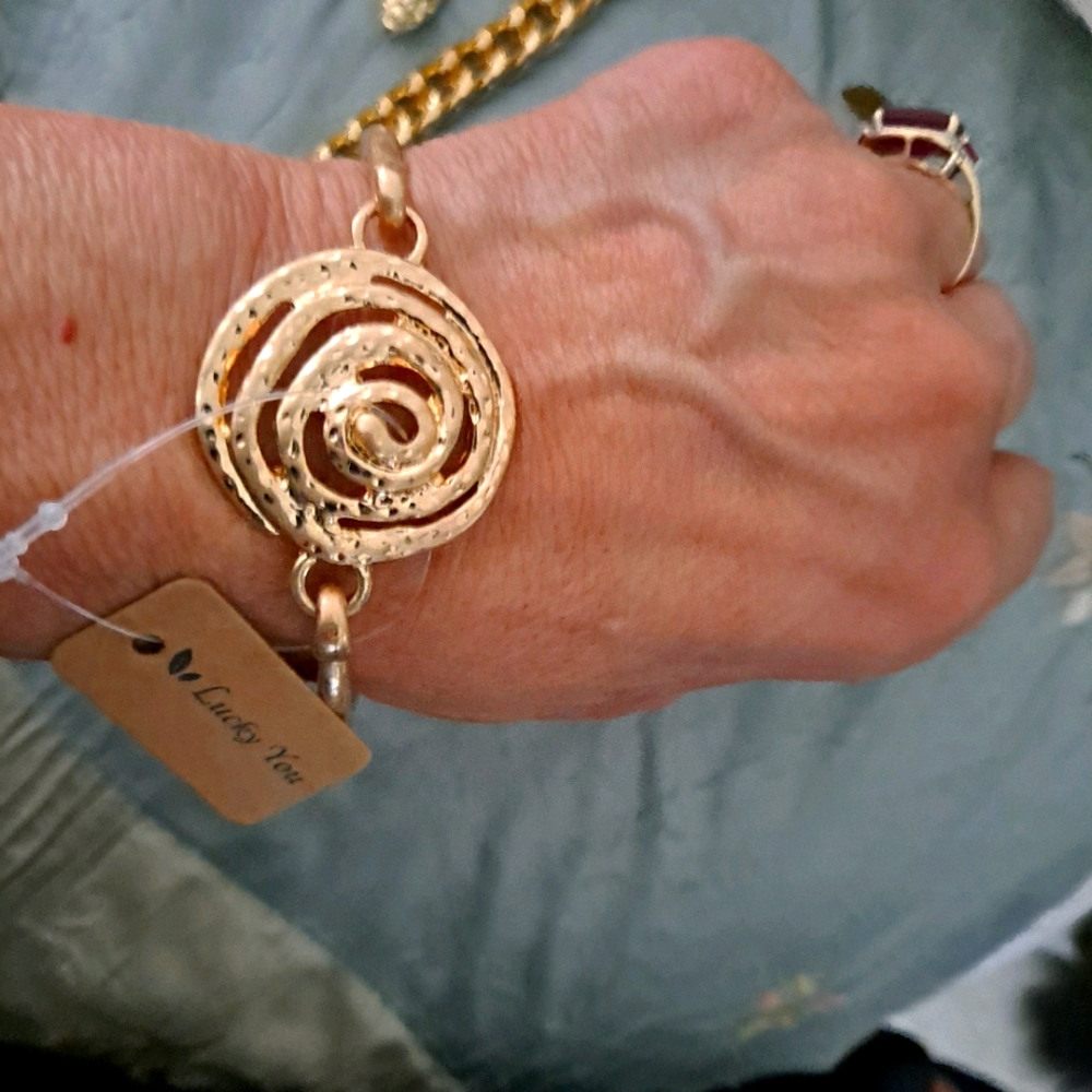 Beautiful Hammered Rustic Magnetic Bracelet